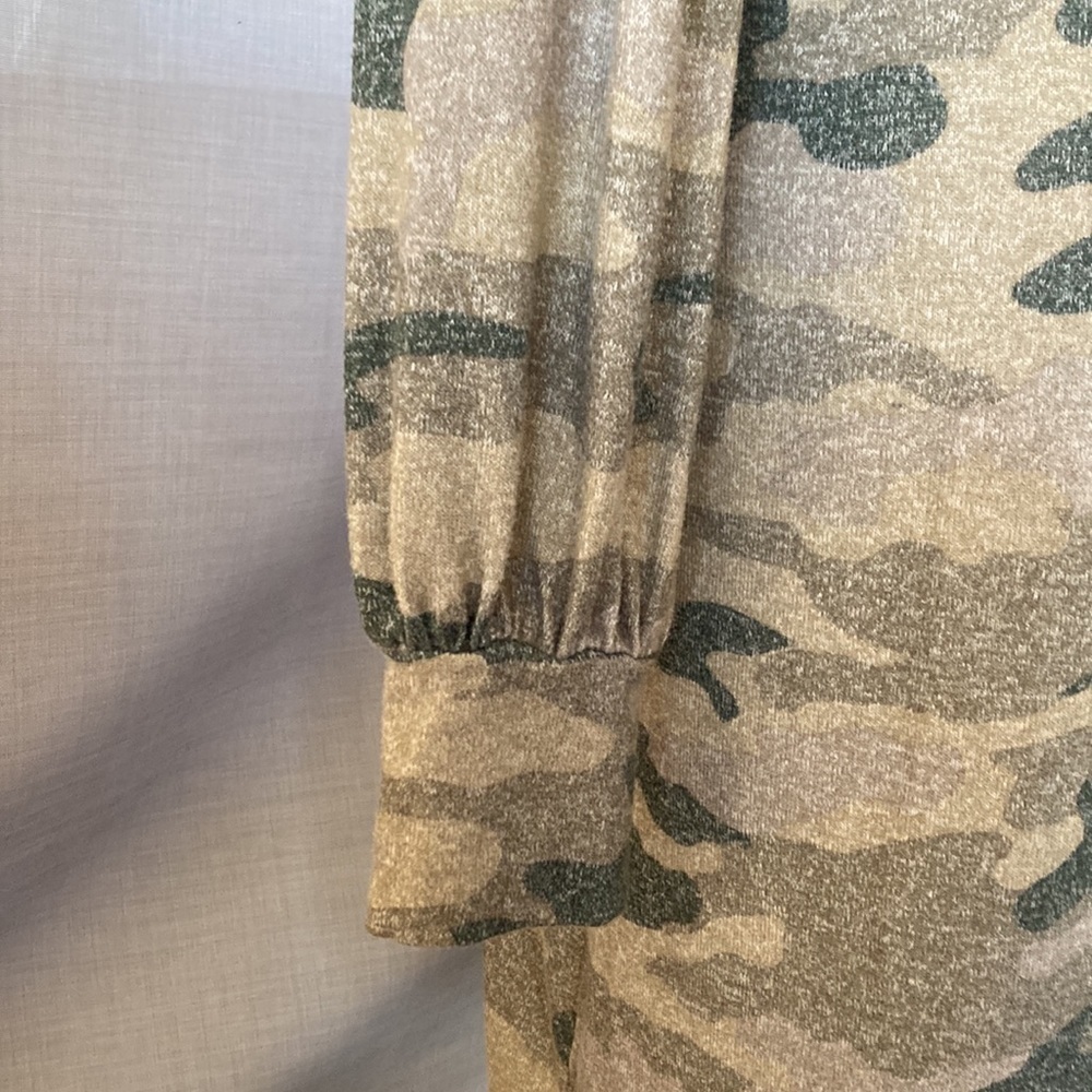 Lucky XS camo dress soft oversized army camouflage long sleeve shift dress - Picture 5 of 10